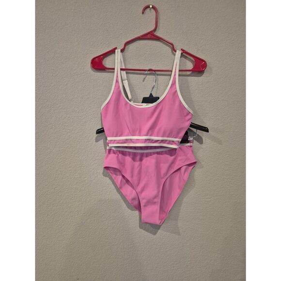 Aimage Womens M Ribbed Sports Bralette Top & High Waist Bikini Bottom Set NWOT - Picture 1 of 6